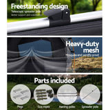 NNEDSZ Double Swag Camping Swags Canvas Free Standing Dome Tent Dark Grey with 7CM Mattress