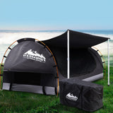 NNEDSZ Double Swag Camping Swags Canvas Free Standing Dome Tent Dark Grey with 7CM Mattress