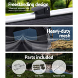 NNEDSZ Swag King Single Camping Swags Canvas Free Standing Dome Tent Dark Grey with 7CM Mattress