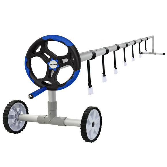NNEMB 4.05m Swimming Pool Cover Roller with Black/Blue Handle