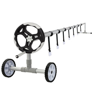 NNEMB 5.7m Swimming Pool Cover Roller with Black/Light Grey Handle