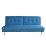NNEDPE Soho 3 Seater Modular Linen Fabric Sofa Bed Couch Lounge Futon - Blue
