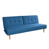 NNEDPE Soho 3 Seater Modular Linen Fabric Sofa Bed Couch Lounge Futon - Blue