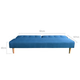 NNEDPE Soho 3 Seater Modular Linen Fabric Sofa Bed Couch Lounge Futon - Blue