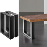 NNEDSZ Coffee Dining Table Legs Steel Industrial Vintage Bench Metal Box Shape 400MM