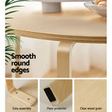 NNEDSZ Coffee Table Nest of 2 Round Side End Tables Bedside Furniture Wooden