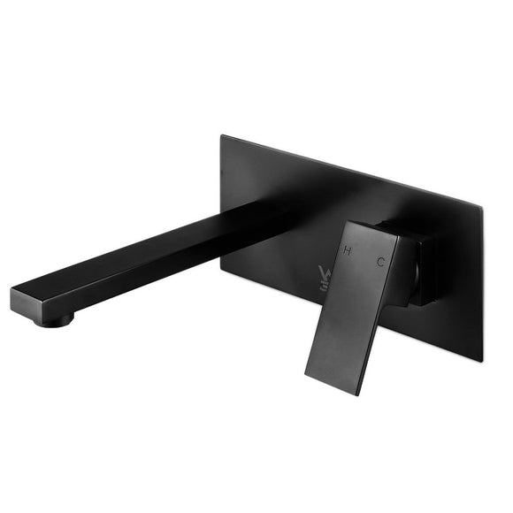 NNEDSZ Bathroom Tap Wall Square Black Basin Mixer Taps Vanity Brass Faucet