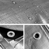 NNEDSZ 3.6x6m Tarp Camping Tarps Poly Tarpaulin Heavy Duty Cover 180gsm Silver
