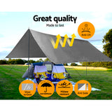 NNEDSZ 4.8x6m Tarp Camping Tarps Poly Tarpaulin Heavy Duty Cover 180gsm Silver