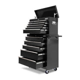 NNEDSZ 14 Drawers Toolbox Chest Cabinet Mechanic Trolley Garage Tool Storage Box