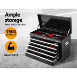 NNEDSZ 15 Drawers Tool Box Chest Trolley Cabinet Garage Storage Boxes Organizer Black