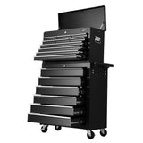 NNEDSZ Tool Box Chest Trolley 16 Drawers Cabinet Cart Garage Toolbox Black