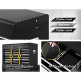 NNEDSZ Tool Box Chest Trolley 16 Drawers Cabinet Cart Garage Toolbox Black