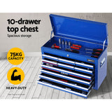 NNEDSZ 17 Drawers Tool Box Trolley Chest Cabinet Cart Garage Mechanic Toolbox Blue