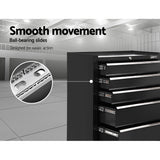 NNEDSZ 5 Drawer Mechanic Tool Box Storage Trolley - Black