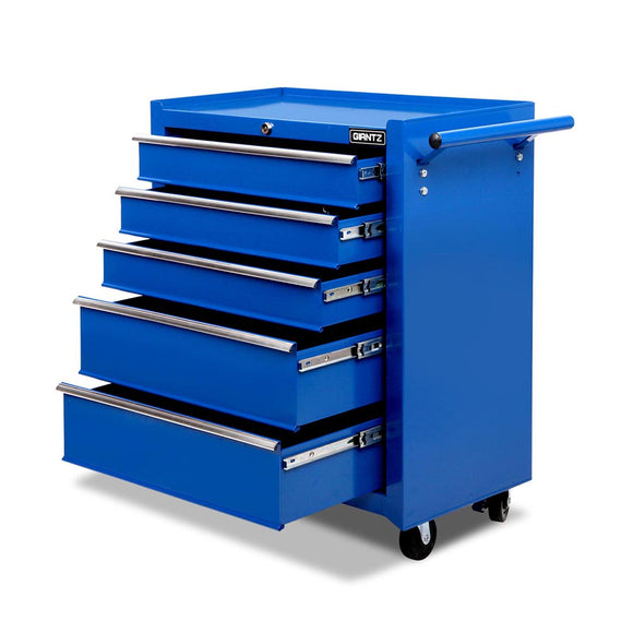 NNEDSZ 5 Drawer Mechanic Tool Box Storage Trolley - Blue