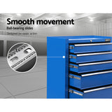 NNEDSZ 5 Drawer Mechanic Tool Box Storage Trolley - Blue