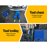 NNEDSZ 7 Drawer Tool Box Cabinet Chest Storage Garage Toolbox Organiser Set Blue