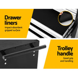 NNEDSZ Tool Chest and Trolley Box Cabinet 7 Drawers Cart Garage Storage Black and Silver