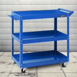 NNEDSZ Tool Cart 3 Tier Parts Steel Trolley Mechanic Storage Organizer Blue