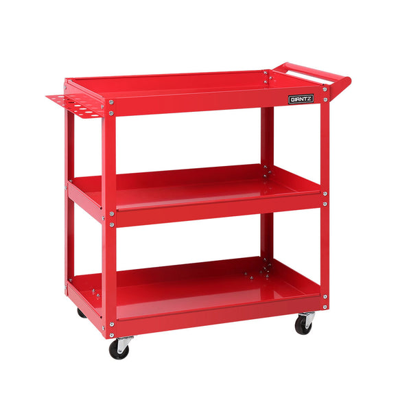 NNEDSZ Tool Cart 3 Tier Parts Steel Trolley Mechanic Storage Organizer Red