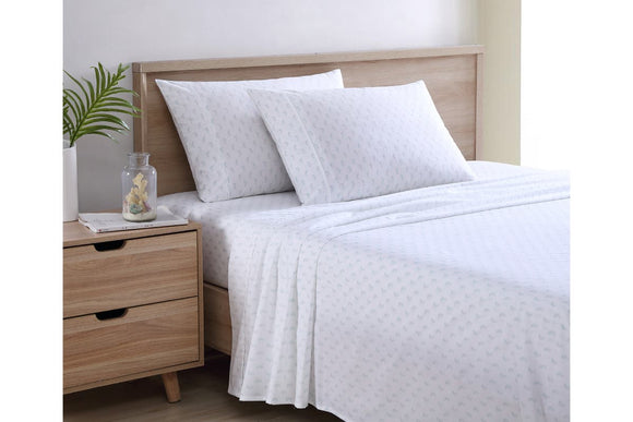 NNEKG Bahama Twin Palm Printed Cotton Sheet Set (Queen)