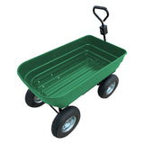 NNEDPE Garden Dump Cart Dumper Wagon Carrier Wheel Barrow 125L Green