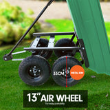 NNEDPE Garden Dump Cart Dumper Wagon Carrier Wheel Barrow 125L Green