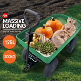 NNEDPE Garden Dump Cart Dumper Wagon Carrier Wheel Barrow 125L Green