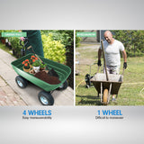 NNEDPE Garden Dump Cart Dumper Wagon Carrier Wheel Barrow 125L Green