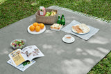 NNEKGE Riley Picnic Rug with Reusable Faux Leather Belt (Grey)