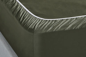 NNEKG 400TC Sateen Fitted Sheet (Olive Double)