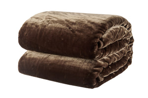 NNEKGE Plush Mink Blanket (Chocolate Single Double)