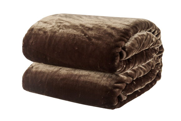 NNEKGE Plush Mink Blanket (Chocolate Single Double)