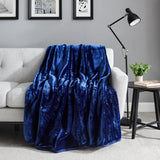 NNEKGE Plush Mink Blanket (Navy Single Double)