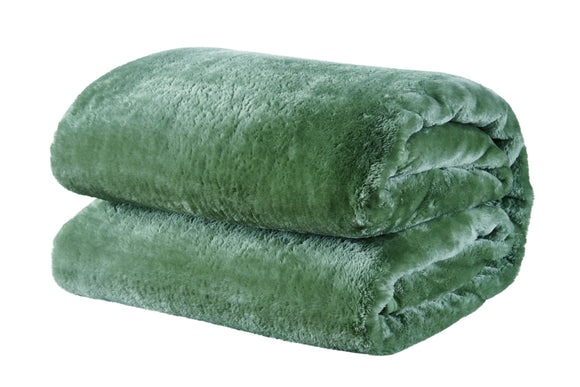 NNEKGE Plush Mink Blanket (Sage Single Double)