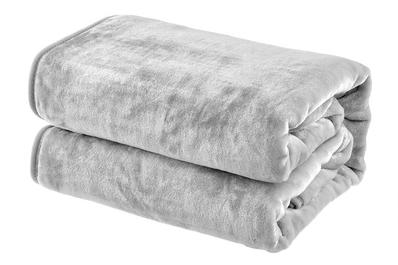 NNEKGE Plush Mink Blanket (Silver Queen King)