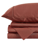 NNEKG Brooklyn Bamboo Cotton Bed Sheet Set (Rust Single)