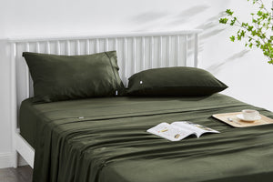 NNEKG Brooklyn Bamboo Cotton Bed Sheet Set (Olive Single)