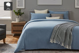 NNEKG Jersey Quilt Cover Set (Blue Chambray Marle Queen)