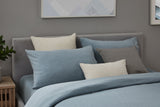NNEKG Jersey Quilt Cover Set (Blue Chambray Marle Queen)