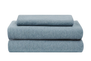 NNEKG Jersey Bed Sheet Set (Blue Chambray Marle Single)