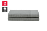 NNEKG Set of 2 Cotton Waffle Bath Towels (Dove)