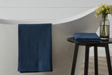 NNEKG Set of 2 Cotton Waffle Bath Towels (Navy)