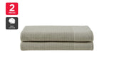 NNEKG Set of 2 Cotton Waffle Bath Towels (Oatmeal)