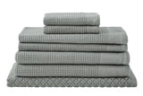 NNEKG 7 Piece Cotton Waffle Towels (Dove)