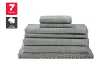 NNEKG 7 Piece Cotton Waffle Towels (Dove)