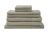 NNEKG 7 Piece Cotton Waffle Towels (Oatmeal)