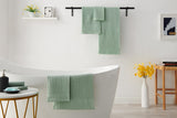 NNEKG 7 Piece Cotton Waffle Towels (Sage)