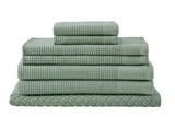 NNEKG 7 Piece Cotton Waffle Towels (Sage)